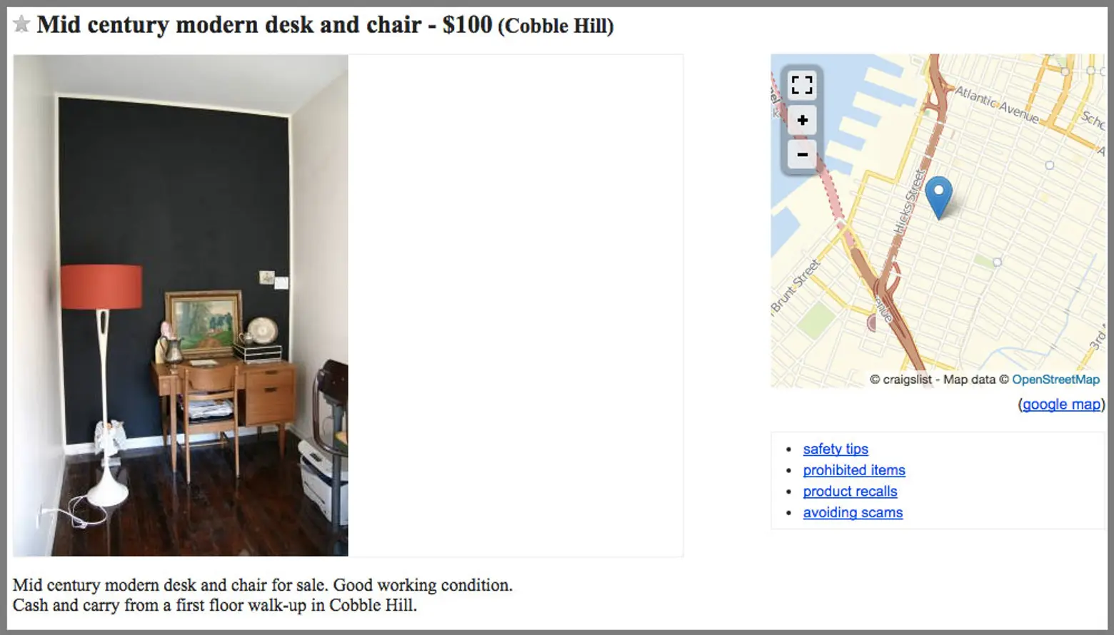 craigslist ad furniture