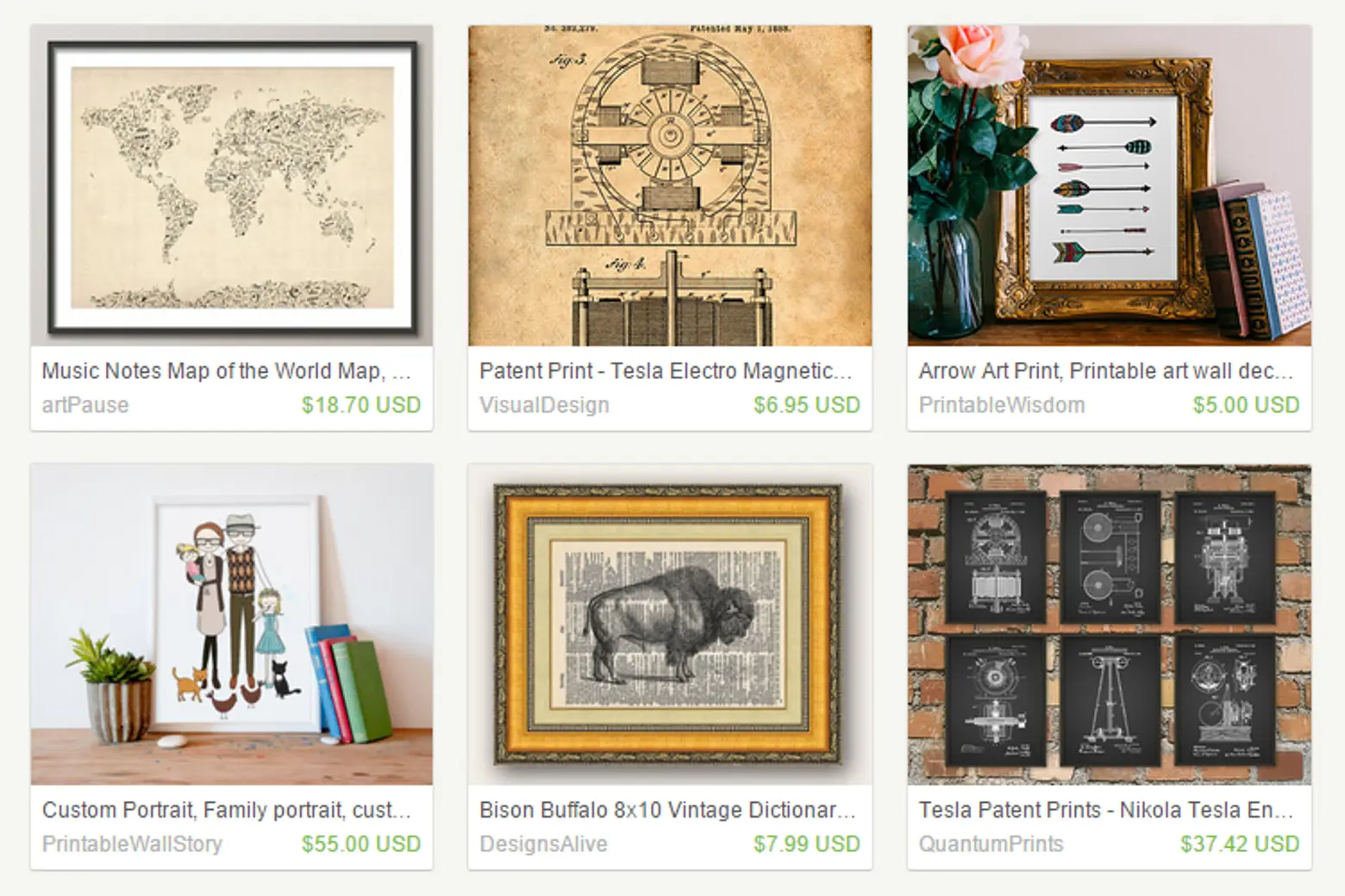 Etsy, best places to buy cheap art