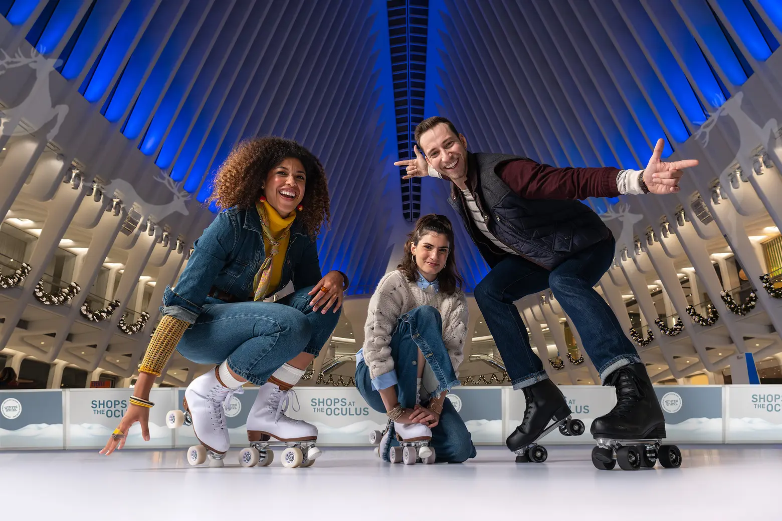 A festive roller rink is opening inside the Oculus