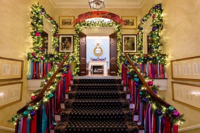 A behind-the-scenes look at Gracie Mansion’s colorfully festive holiday decorations
